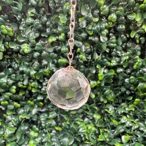 Faceted Clear Quartz Sphere Pendulum